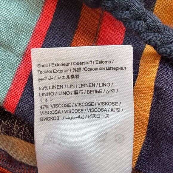 Farm Rio Anthropologie Striped  Wide Leg linen blend Pants Size NWT. M - Picture 8 of 10